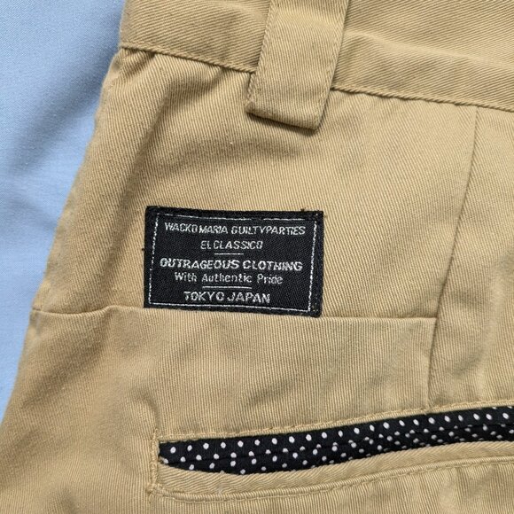 Wacko Maria Guilty Parties Embroidered Khaki/Tan Trousers Pants - cool details - Picture 3 of 6